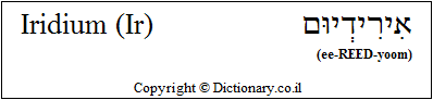 'Iridium (Ir)' in Hebrew